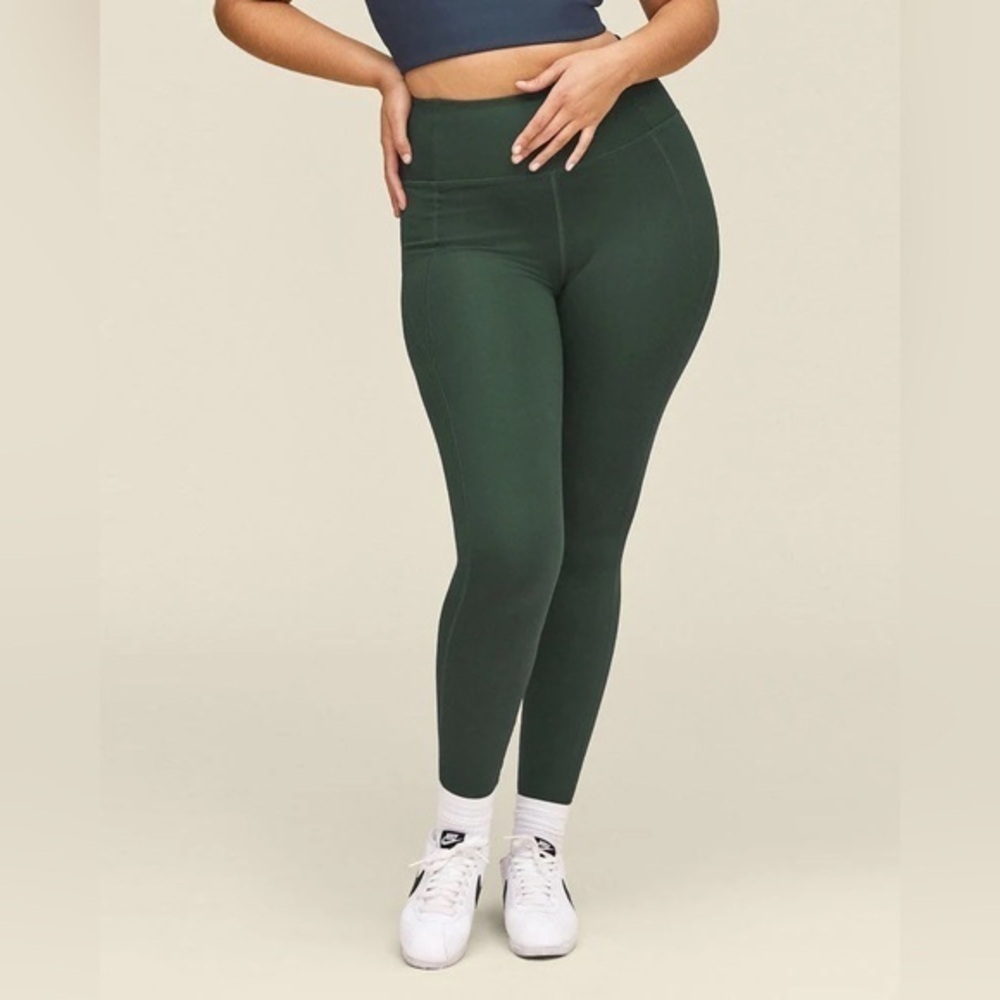 Girlfriend Collective Compressive High Waisted Legging in Dark Green Moss Sz XS